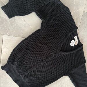 Vintage Jeff Laurent Black Knit V Neck Sweater M